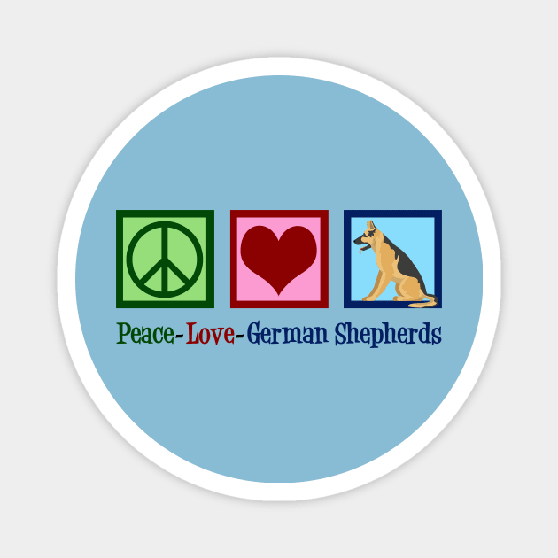 Peace Love German Shepherds Magnet by epiclovedesigns